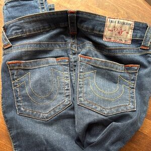 True Religion Classic Blue Jeans size 30 Jennie curvy mid rise super skinny